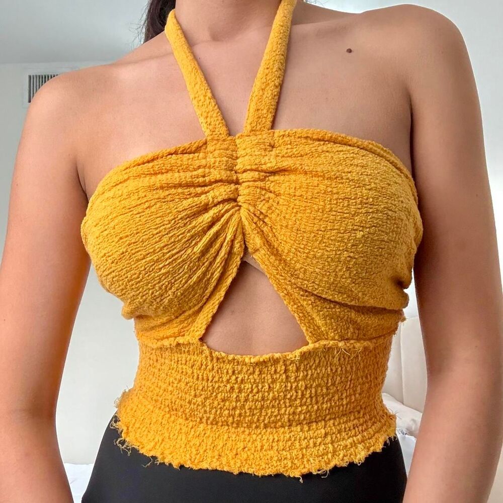 Urban Outfitters Yellow Halter Top